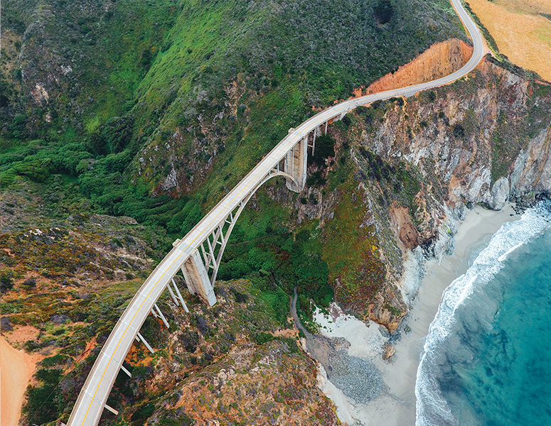 Aerial view of the Big Sur coast