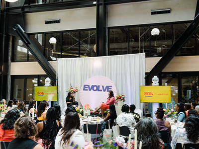 Destiny Child's, Michelle Williams and Christine Coleman on stage at the Sol Sisters Evolve conference