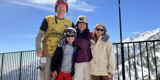 Doug Manning and his family in snowboarding gear