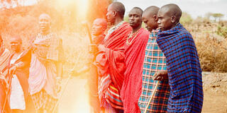 Maasai community members in Amboseli National Park