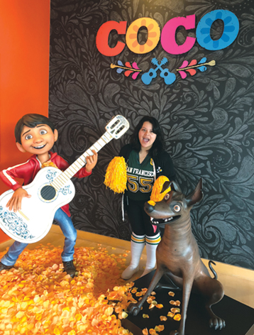 Diana Guardado on Coco set at Pixar