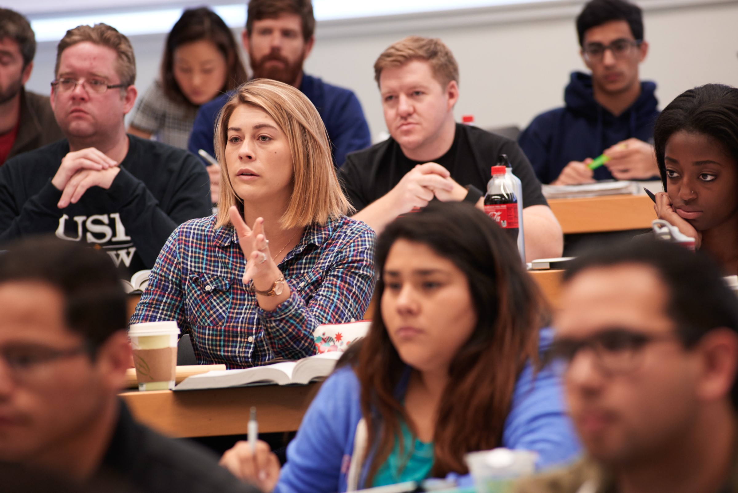 Student participating in class