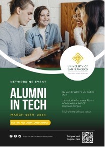 Alumni in Tech event poster