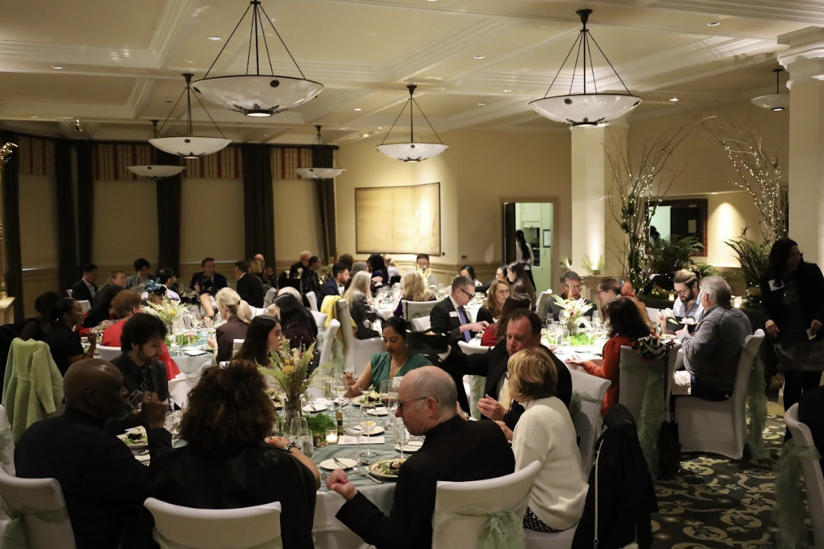 Tables filled with people at Annual Dean's Dinner