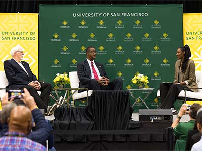 Phil Jackson, Bill Cartwright, and Lisa Leslie