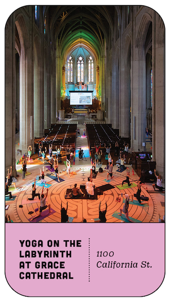 Yoga on the labyrinth at Grace Cathedral
