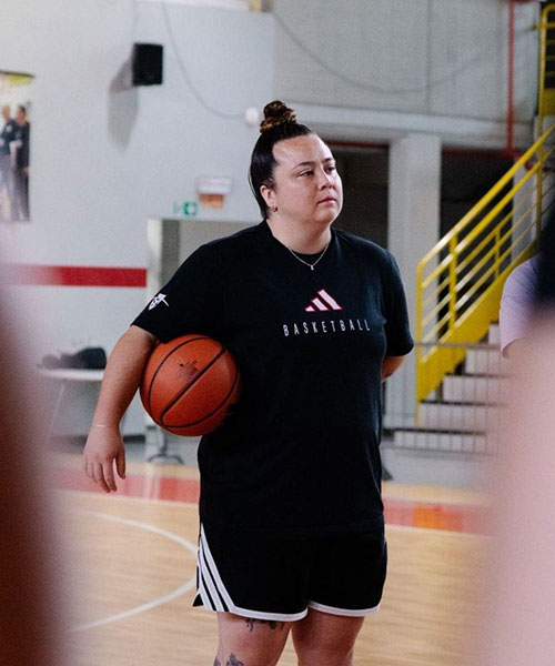 Rachel Cain on a basketball court