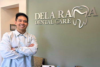 Andrew Dela Rama at his dental office