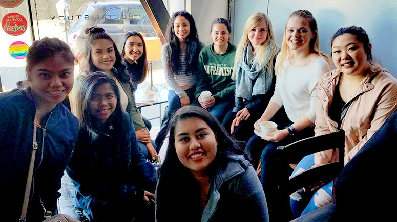 The USF School of Management Women in Business Club gathers for quality time at their social.