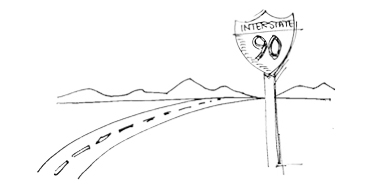 Interstate 90 road illustration
