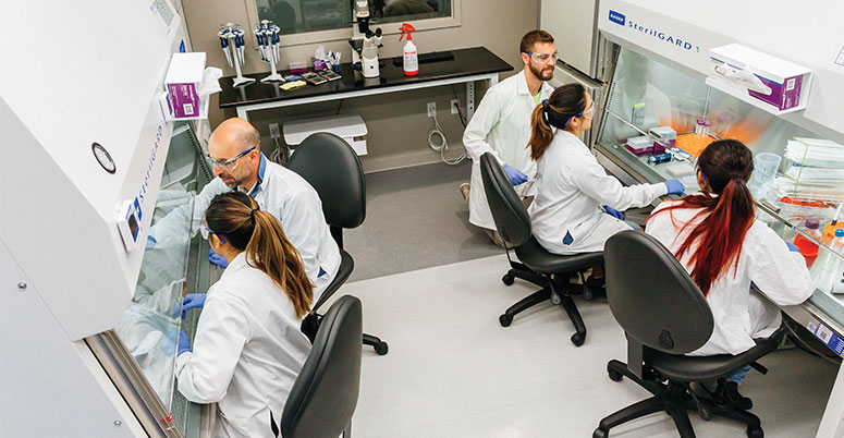 Students in biotech lab