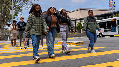 student cross street