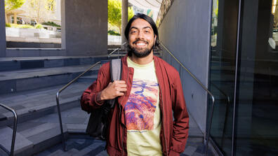 Smiling student.