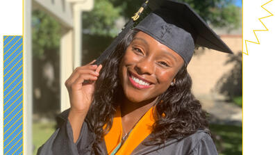 Photo of Cameron Grant in academic regalia