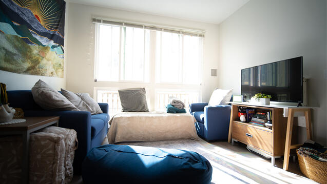 A dorm room in Lone Mountain.