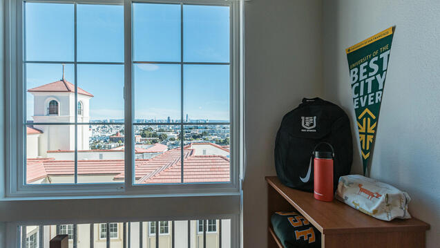 view from window of lone mountain east dorm