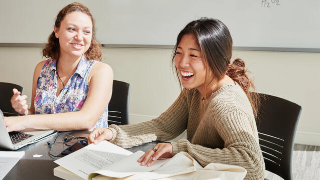 Students smiling in classroom