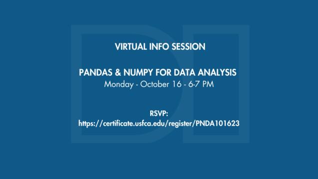 Read event details: Pandas & NumPy for Data Analysis - Info Session