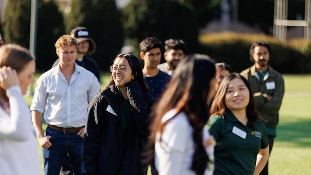 group of people on usf campus