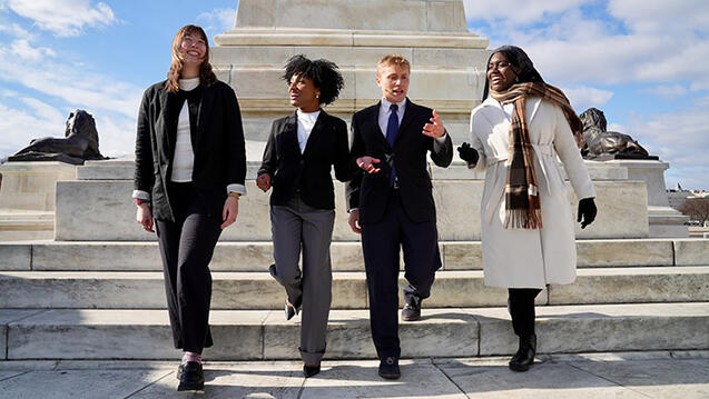 students at the steps of DC