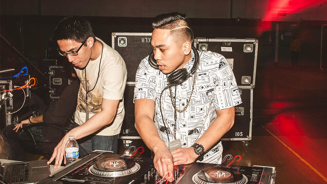 DJs in action at event