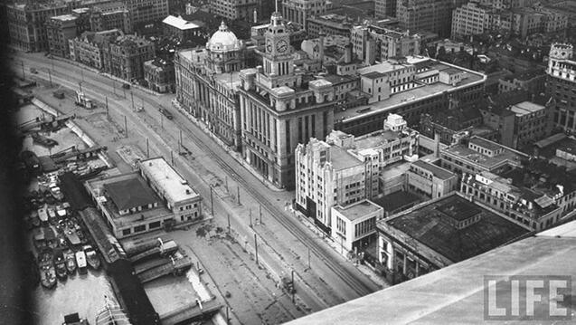 black and white aerial shot