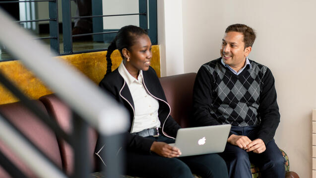 Students working on computer.