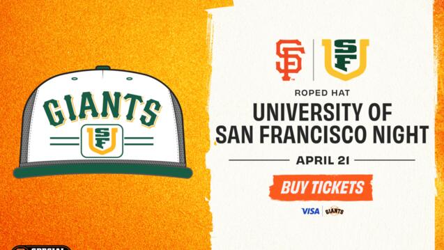 Read event detail: USF Night with the San Francisco Giants
