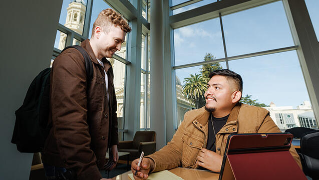 Two law students chatting