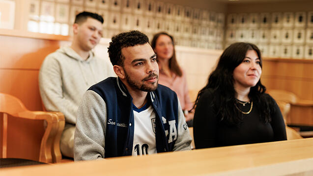 Law students in courtroom