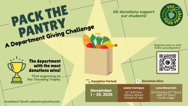 Read event details: Pack the Pantry: A Department Giving ChallengePack the Pantry: A Department Giving Challenge

