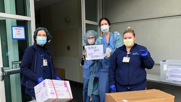 UCSF healthcare workers accept USF donations