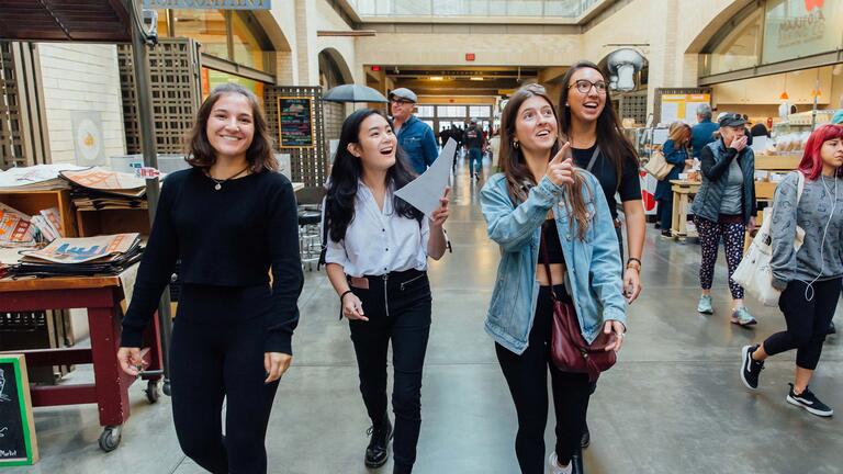 Hospitality Management class as they tour the Ferry Building and Farmers Market.