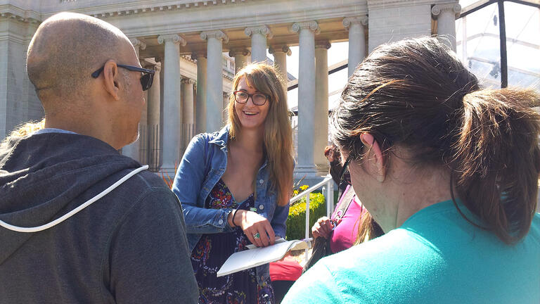 Students visiting the Legion of Honor museum in San Francisco.