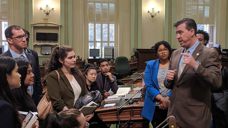 Students at the state capital