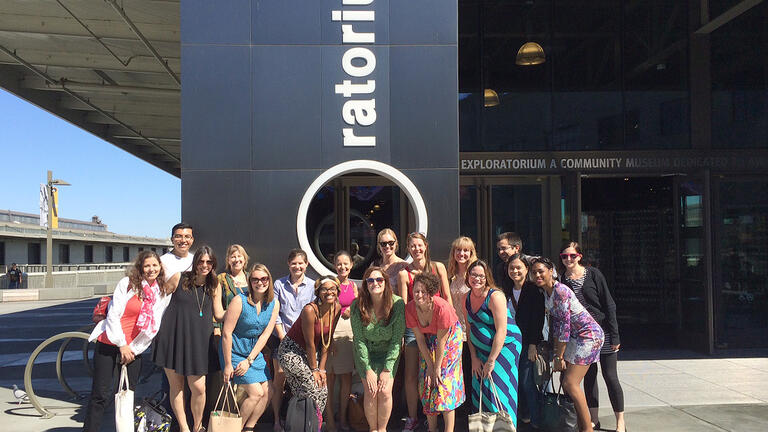 Students visiting the Exploratorium in San Francisco. 