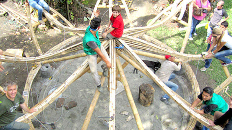 ARCD Students Building Worker Break Shelter - Colombia 