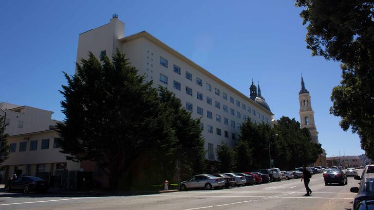Wide three-quarter view of Fromm Hall