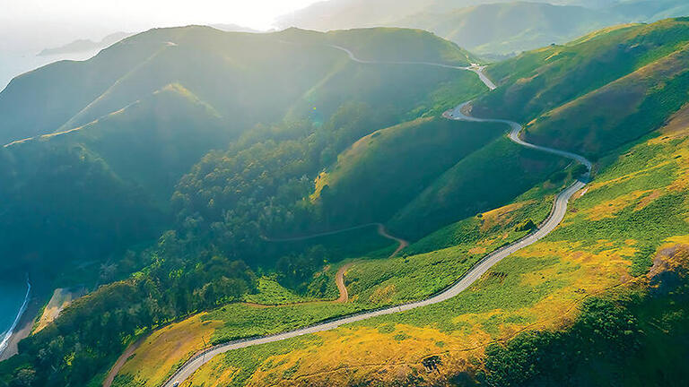 Ariel shot of 101 costal highway