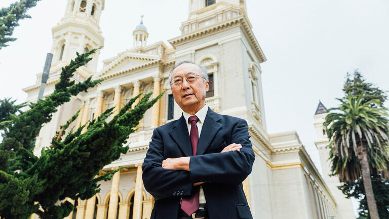 Professor Bill Hing on campus.