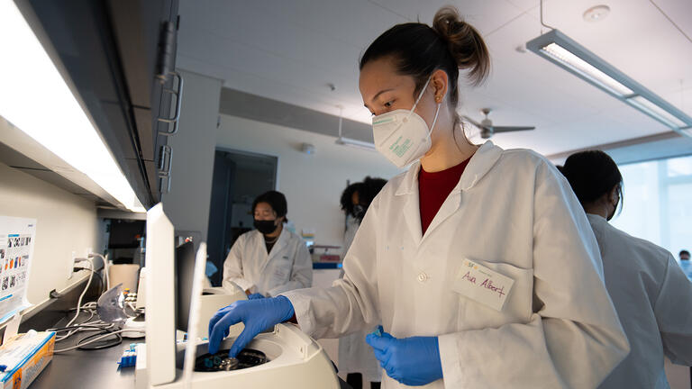 Nursing students in the Lo Schiavo Center for Science and Innovation
