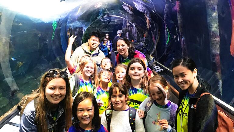 Kids camp at the aquarium