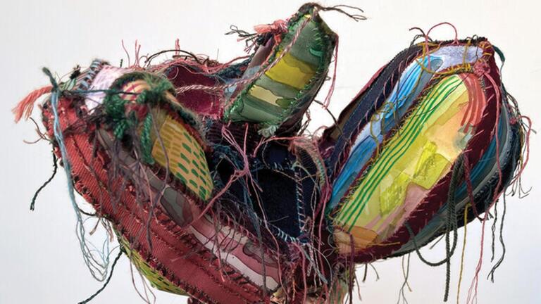Detail of sculpture "Still Life for Graves" by Mercy Hawkins