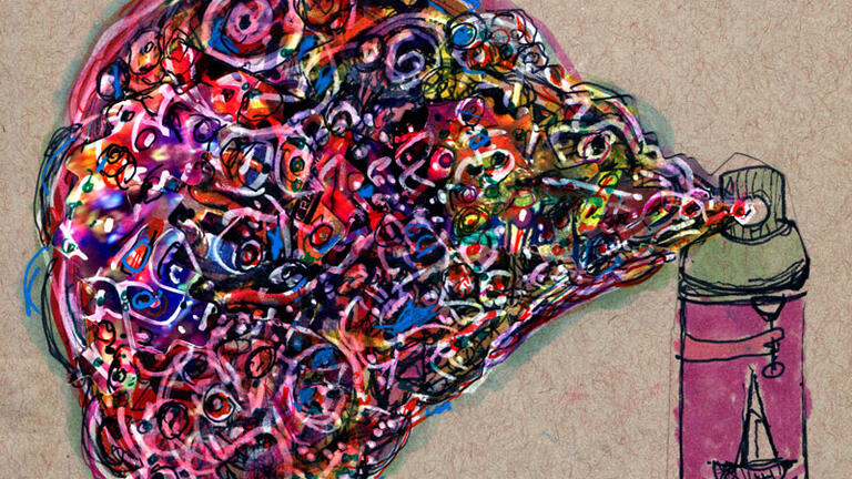 René Yañez, Untitled, marker, gel pen, and ink on paper, 2017