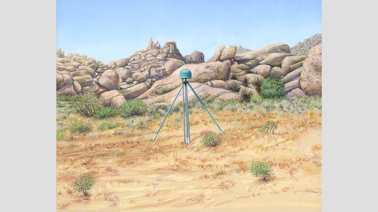 East Mojave: Seismic Device, 2005, oil on panel, 8” x 10”