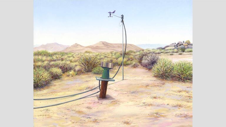 East Mojave: Inoperative Devices, 2004, oil on panel, 8” x 10”