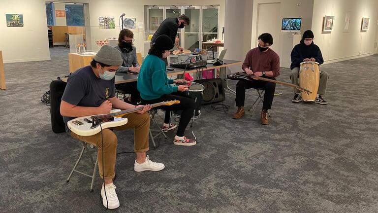 Members of the USF Electric Sound Collective Performing