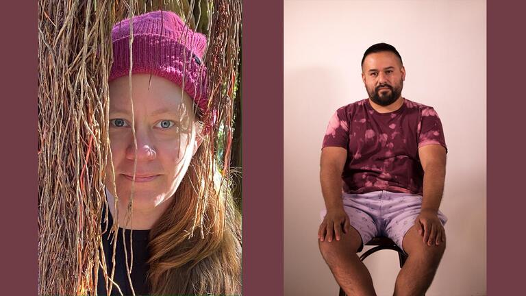 Thacher Gallery artists Mercy Hawkins (left), and Alexander Hernandez (right)