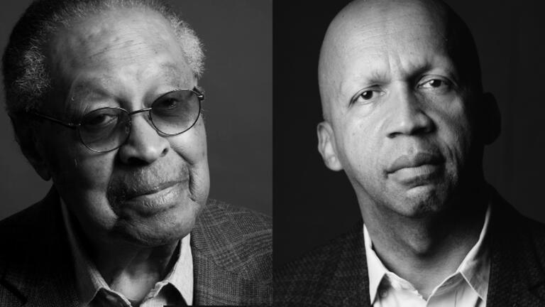 Photograph of Clarence B. Jones and Bryan Stevenson