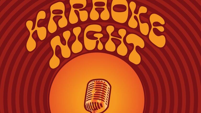 Karaoke night poster with microphone 